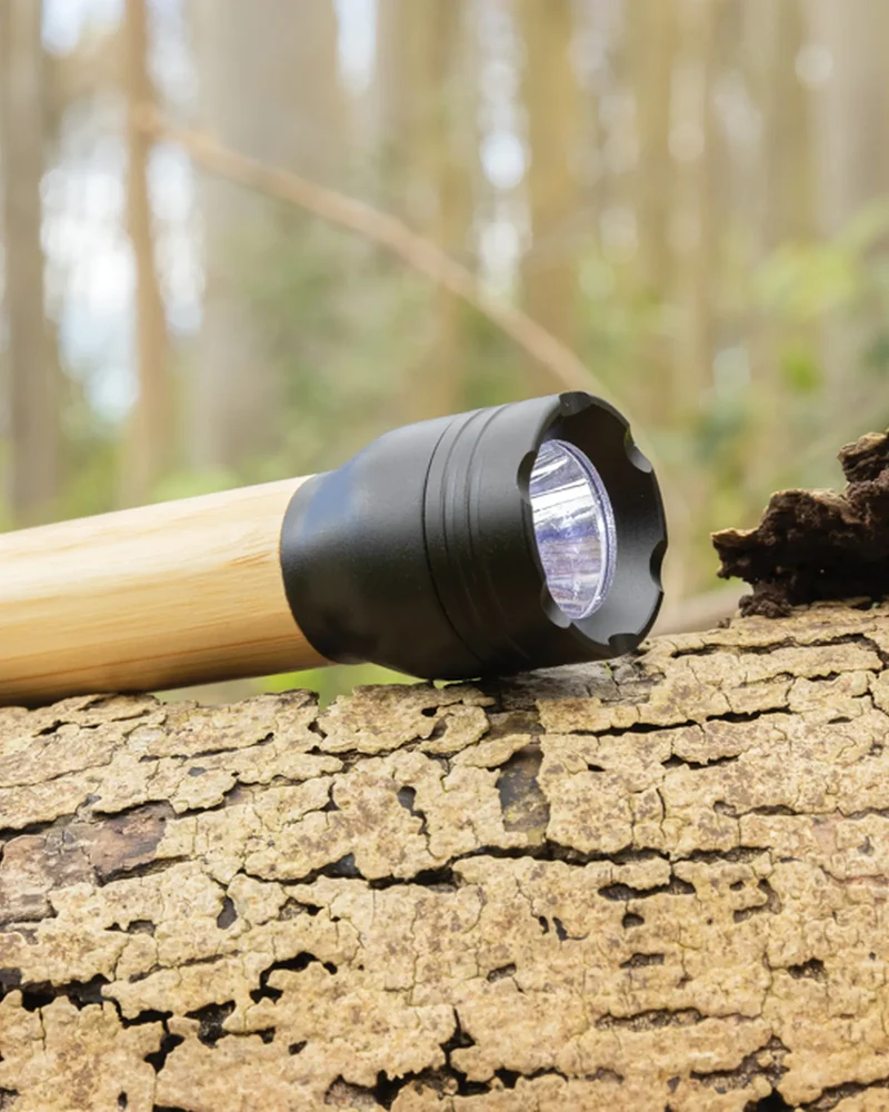 Lampe torche ABS recyclé et bambou 3W à personnaliser