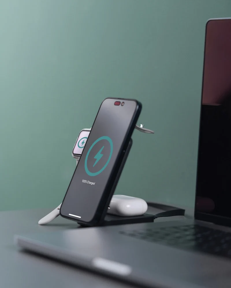 Chargeur 3 en 1 ABS recyclé Urban Vitamin Arcadia à personnaliser