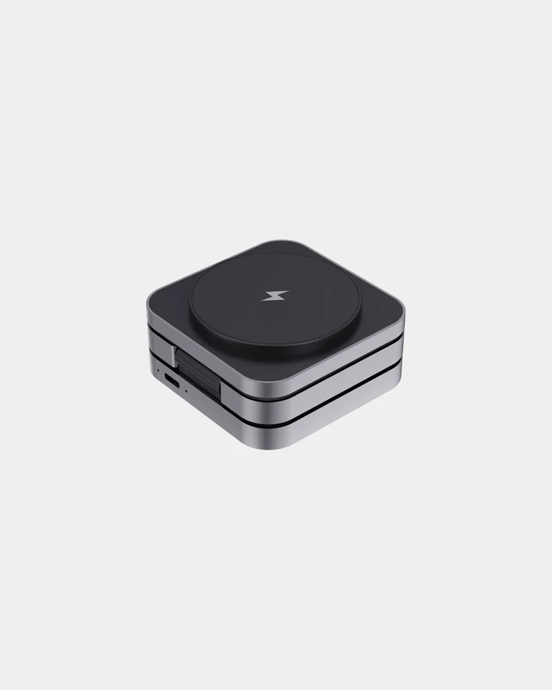 Chargeur 15W pliable aluminium recyclé à personnaliser
