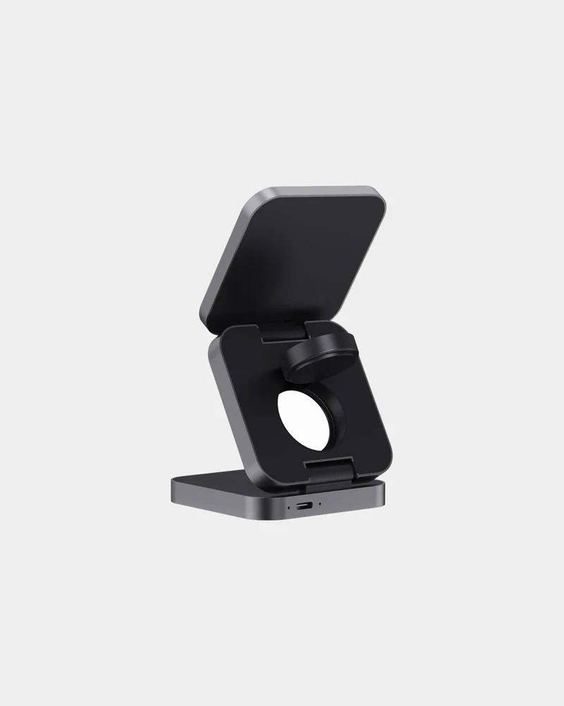 Chargeur 15W pliable aluminium recyclé à personnaliser