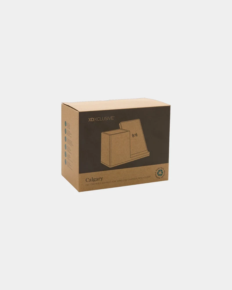 Chargeur sans fil 10W en bambou à personnaliser