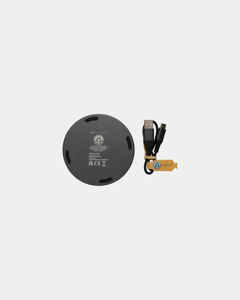 Chargeur sans fil aluminium recyclé 10W à personnaliser