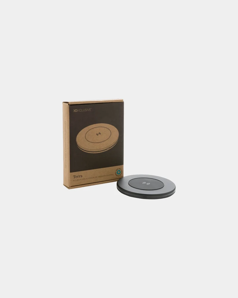 Chargeur sans fil aluminium recyclé 10W à personnaliser