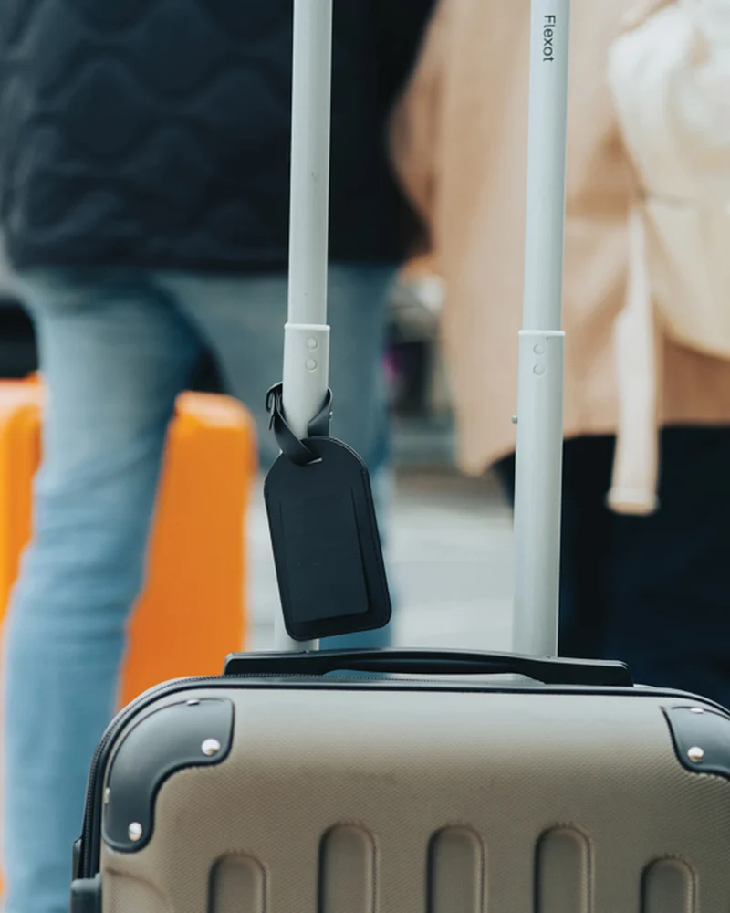 Étiquette à bagages recyclée Globefind Dual à personnaliser