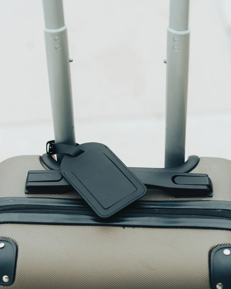 Étiquette à bagages recyclée Globefind Dual à personnaliser