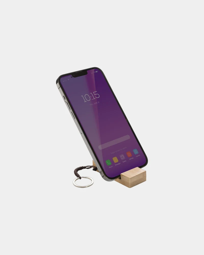 Support téléphone en bambou à personnaliser