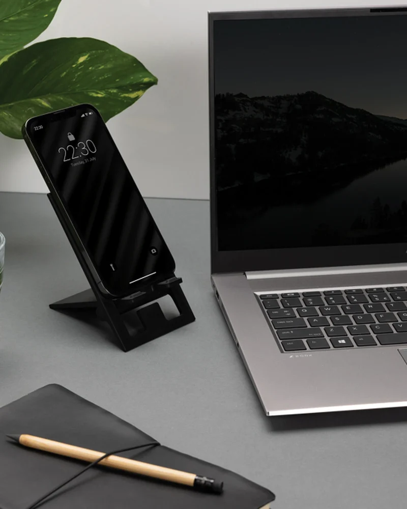 Support téléphone pliable ABS recyclé à personnaliser