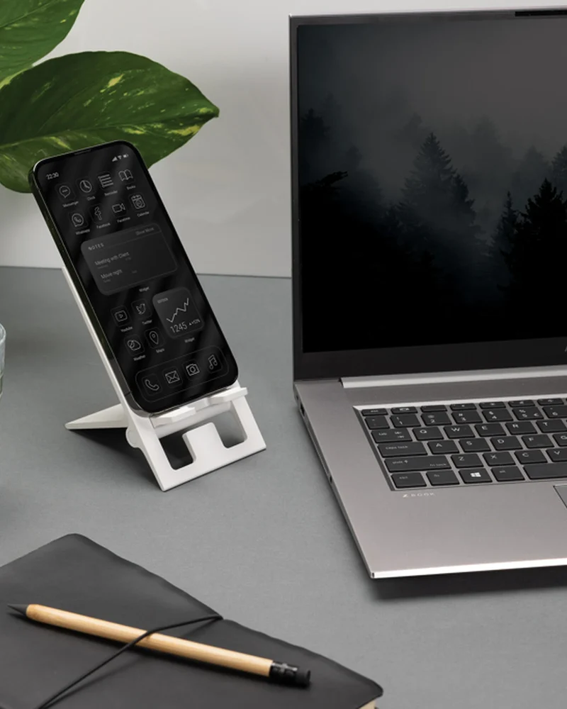 Support téléphone pliable ABS recyclé à personnaliser
