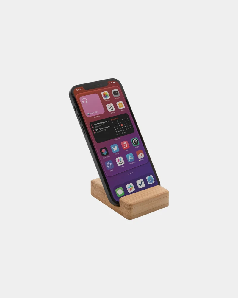 Support téléphone en bambou à personnaliser