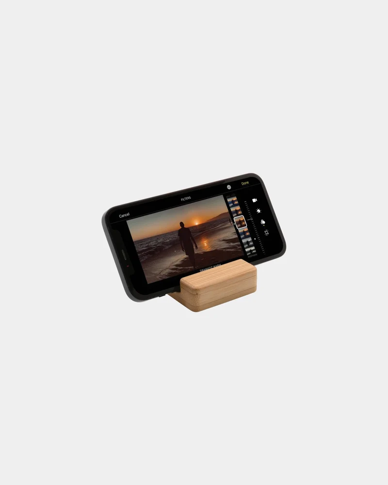 Support téléphone en bambou à personnaliser