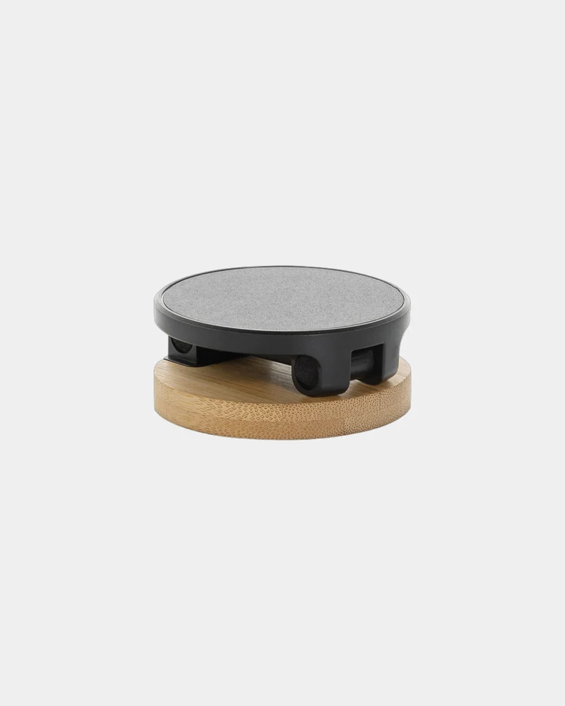 Support téléphone en ABS recyclé et bambou à personnaliser