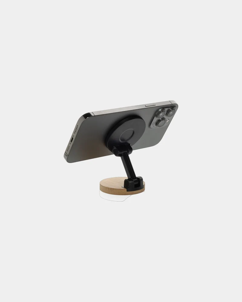 Support téléphone en ABS recyclé et bambou à personnaliser