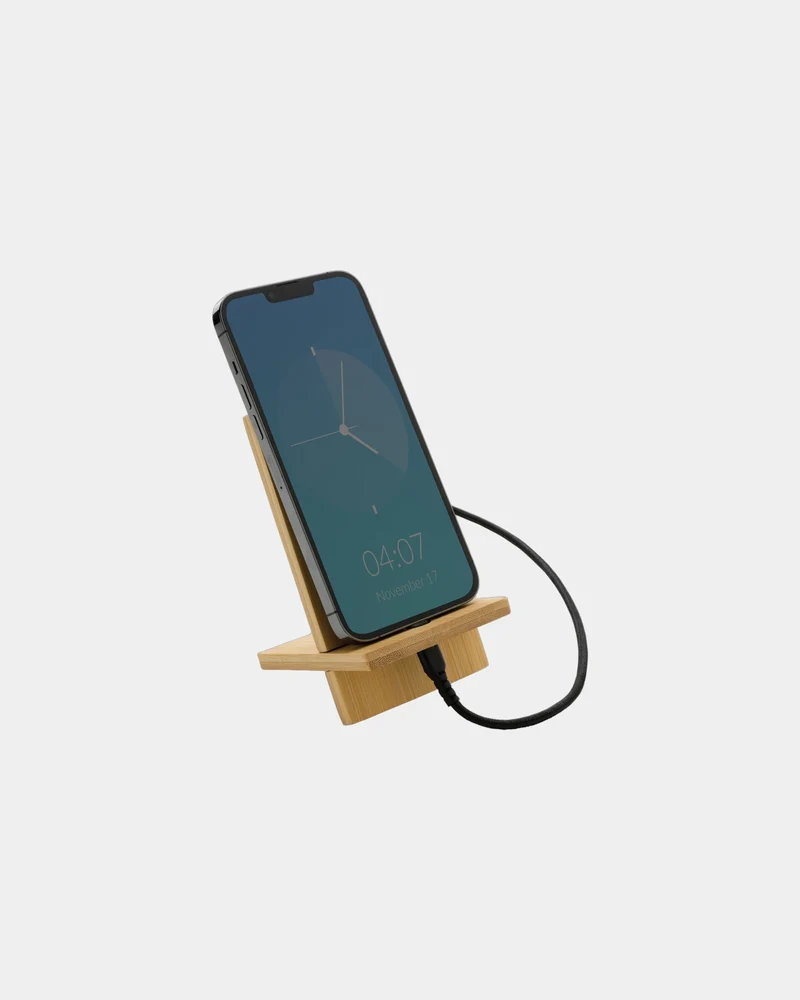 Support téléphone en bambou à personnaliser