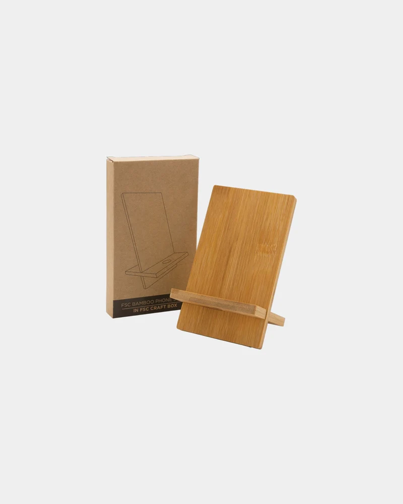 Support téléphone en bambou à personnaliser