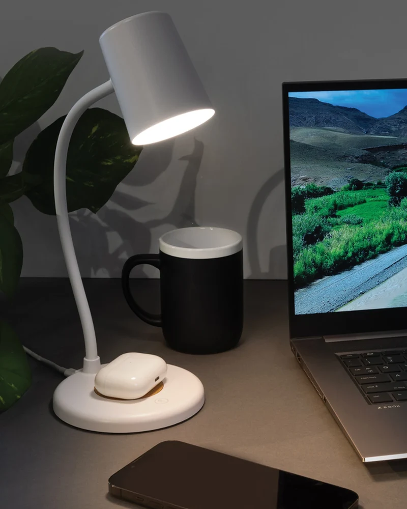 Lampe de bureau liège et plastique 15W à personnaliser