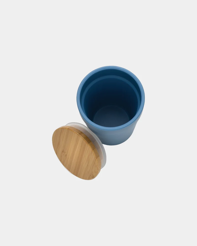 Mug 300ml PP recyclé GRS avec couvercle en bambou à personnaliser