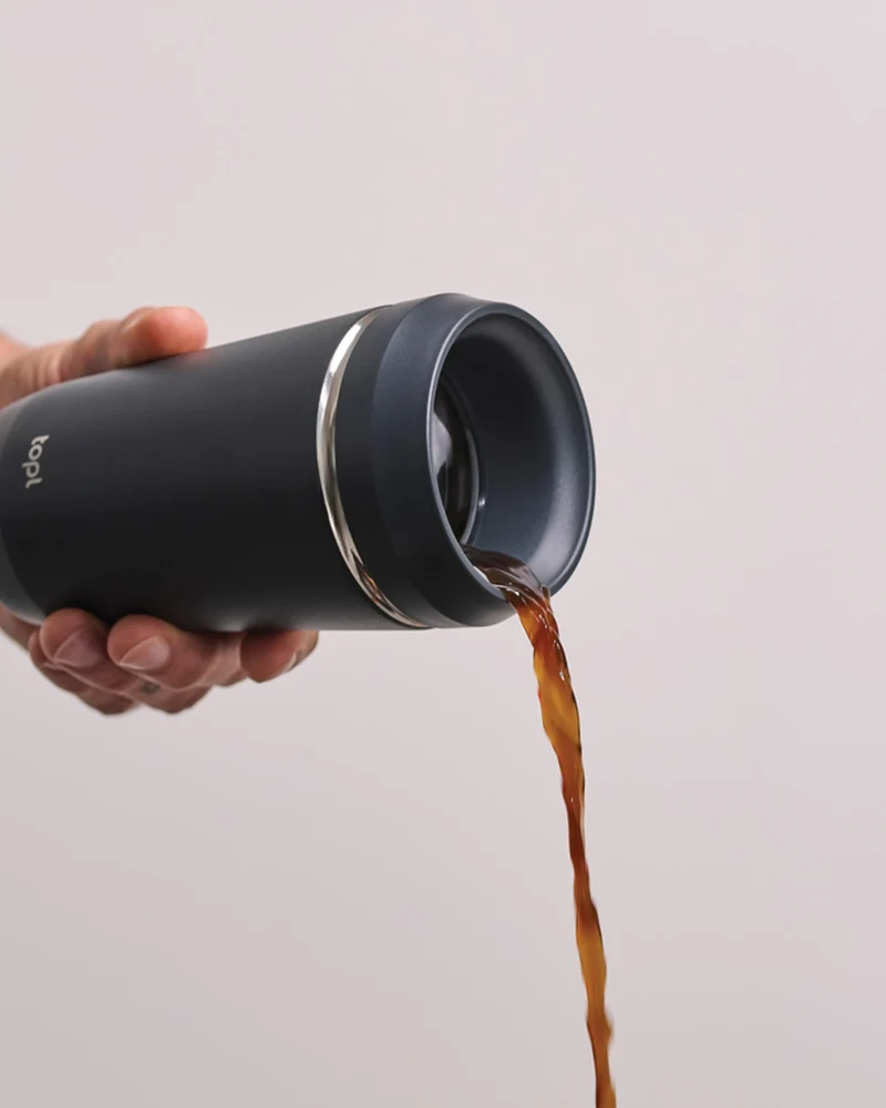 Mug 354 ml avec couvercle 360 en acier recyclé à personnaliser