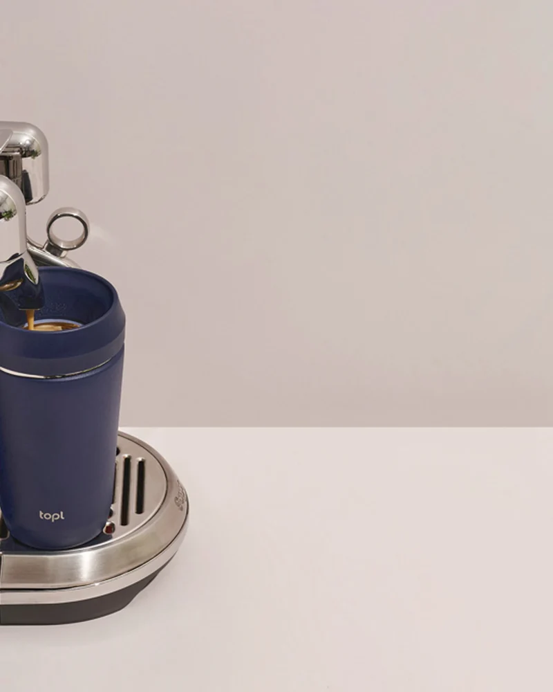 Mug 354 ml avec couvercle 360 en acier recyclé à personnaliser