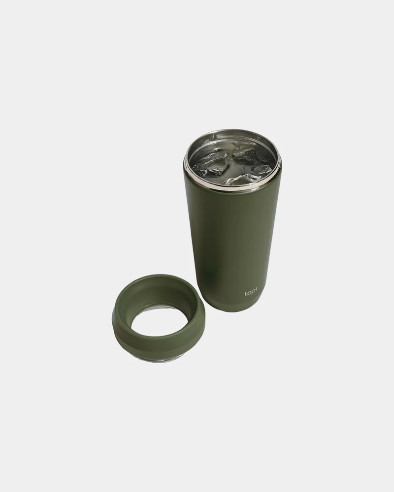 Mug 354 ml avec couvercle 360 en acier recyclé à personnaliser