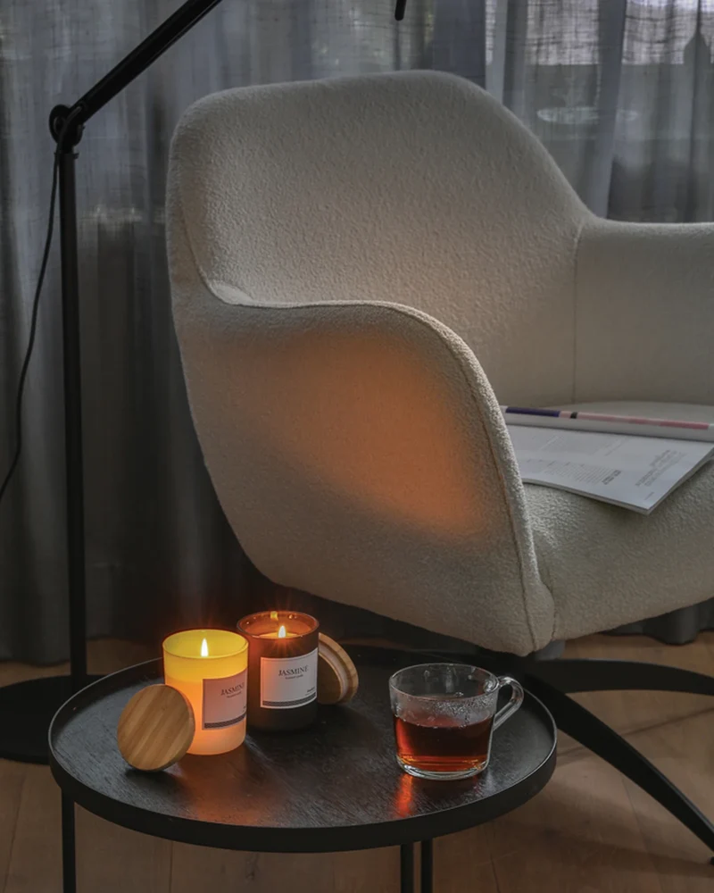 Bougie parfumée avec couvercle en bambou Ukiyo à personnaliser