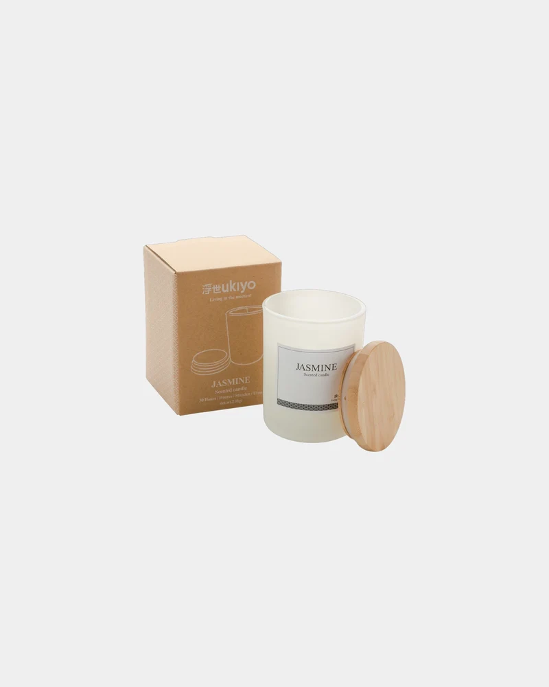 Bougie parfumée avec couvercle en bambou Ukiyo à personnaliser