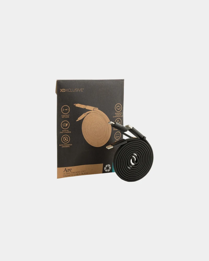 Câble magnétique 60W 2 en 1 à personnaliser