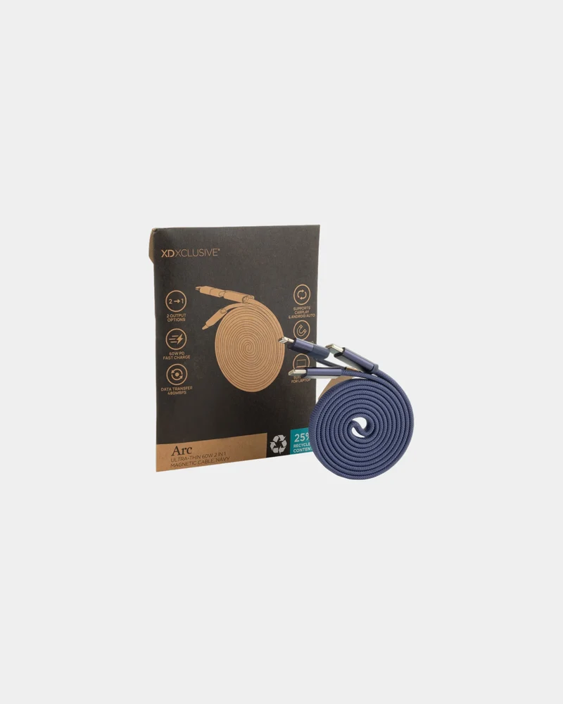 Câble magnétique 60W 2 en 1 à personnaliser