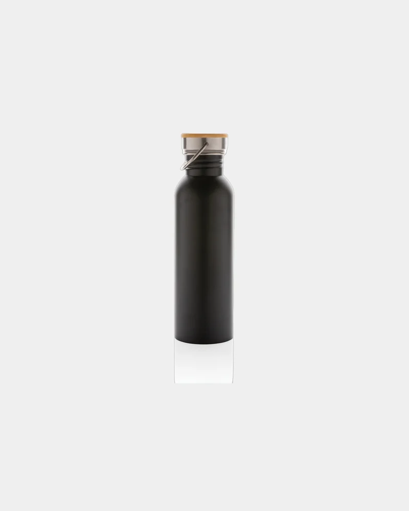 Bouteille inox 710ml avec couvercle en bambou à personnaliser