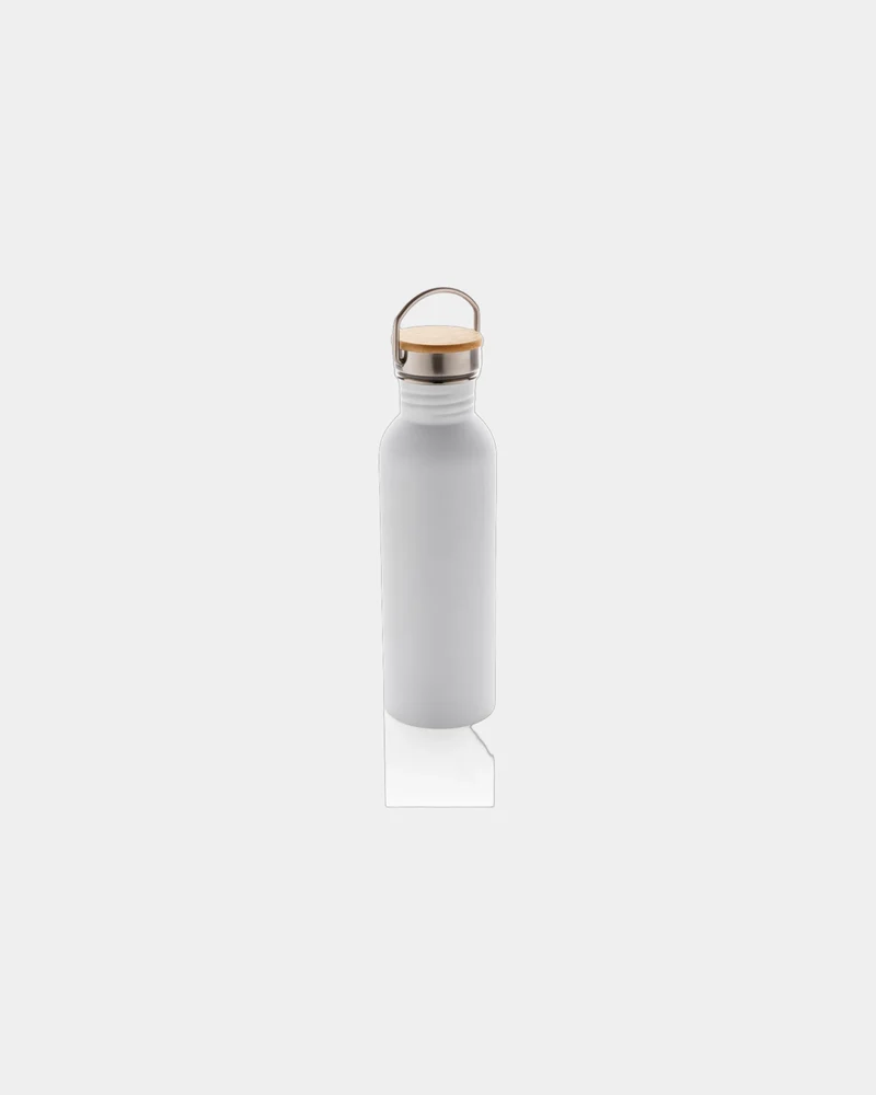 Bouteille inox 710ml avec couvercle en bambou à personnaliser