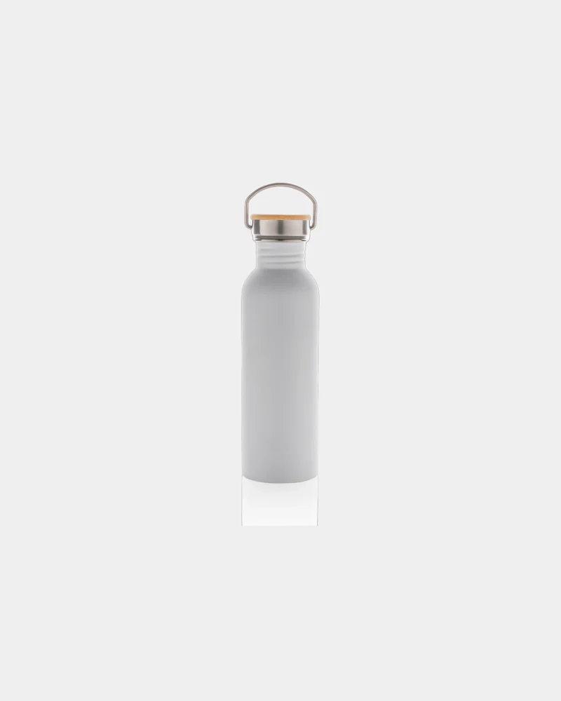 Bouteille inox 710ml avec couvercle en bambou à personnaliser