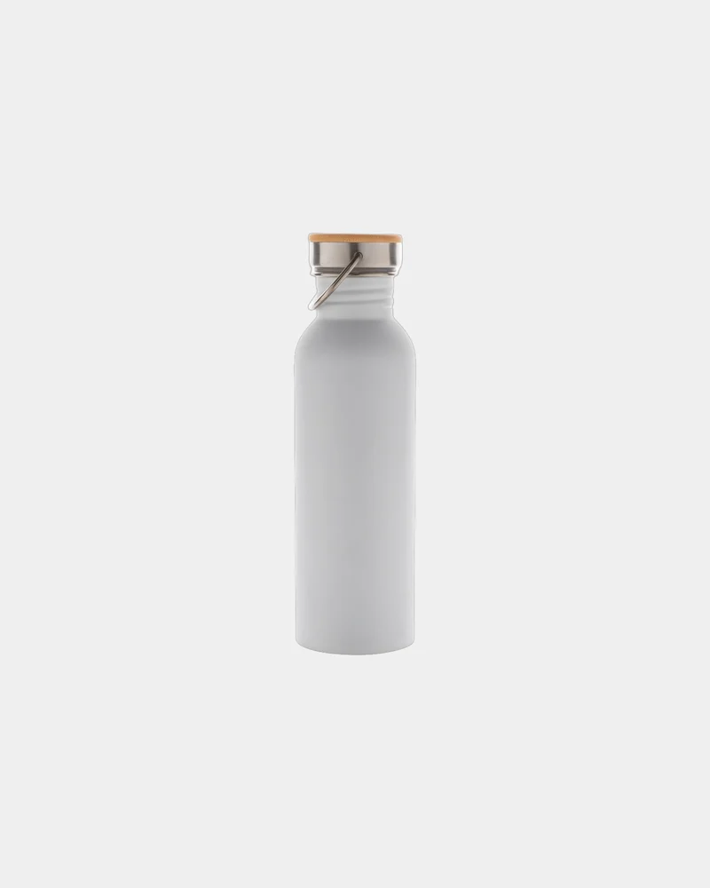 Bouteille inox 710ml avec couvercle en bambou à personnaliser