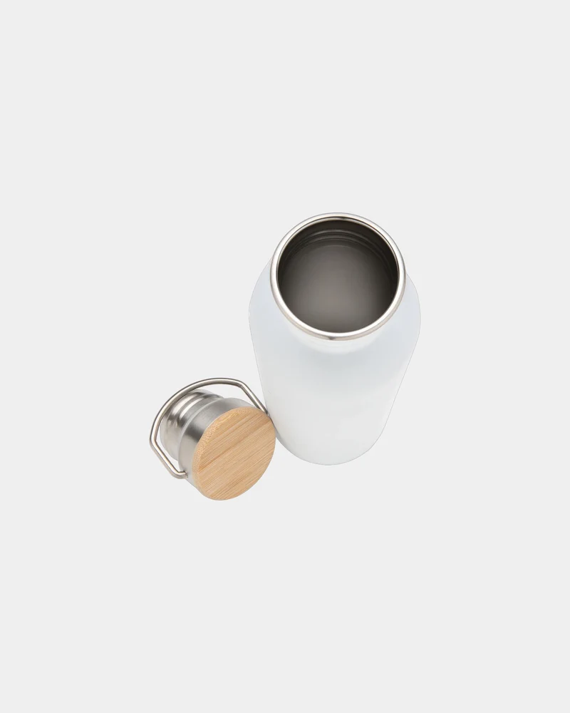 Bouteille inox 710ml avec couvercle en bambou à personnaliser