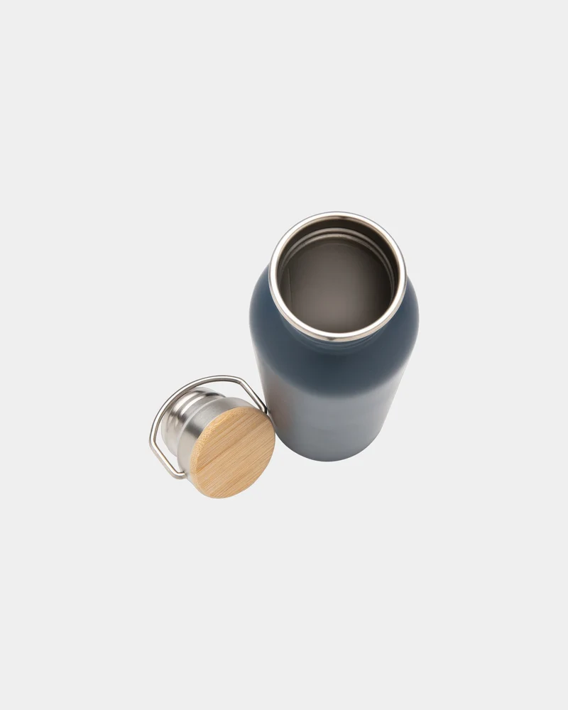 Bouteille inox 710ml avec couvercle en bambou à personnaliser