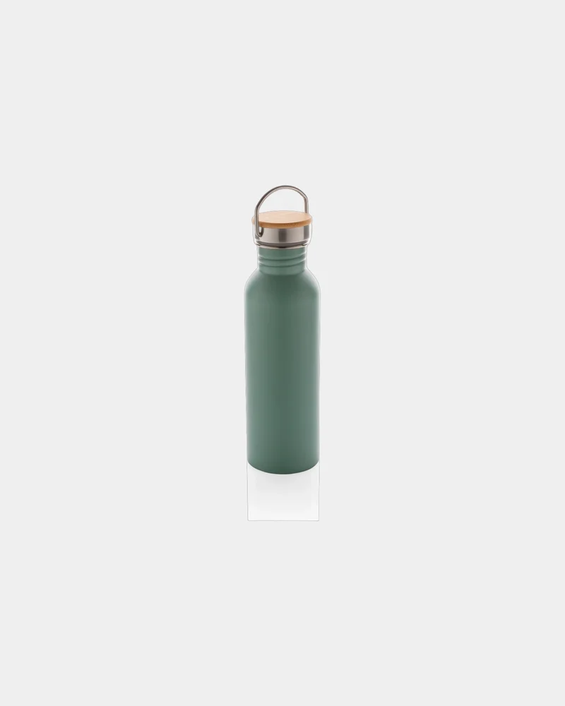 Bouteille inox 710ml avec couvercle en bambou à personnaliser