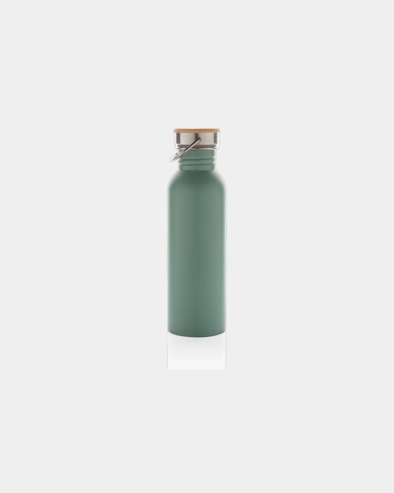 Bouteille inox 710ml avec couvercle en bambou à personnaliser