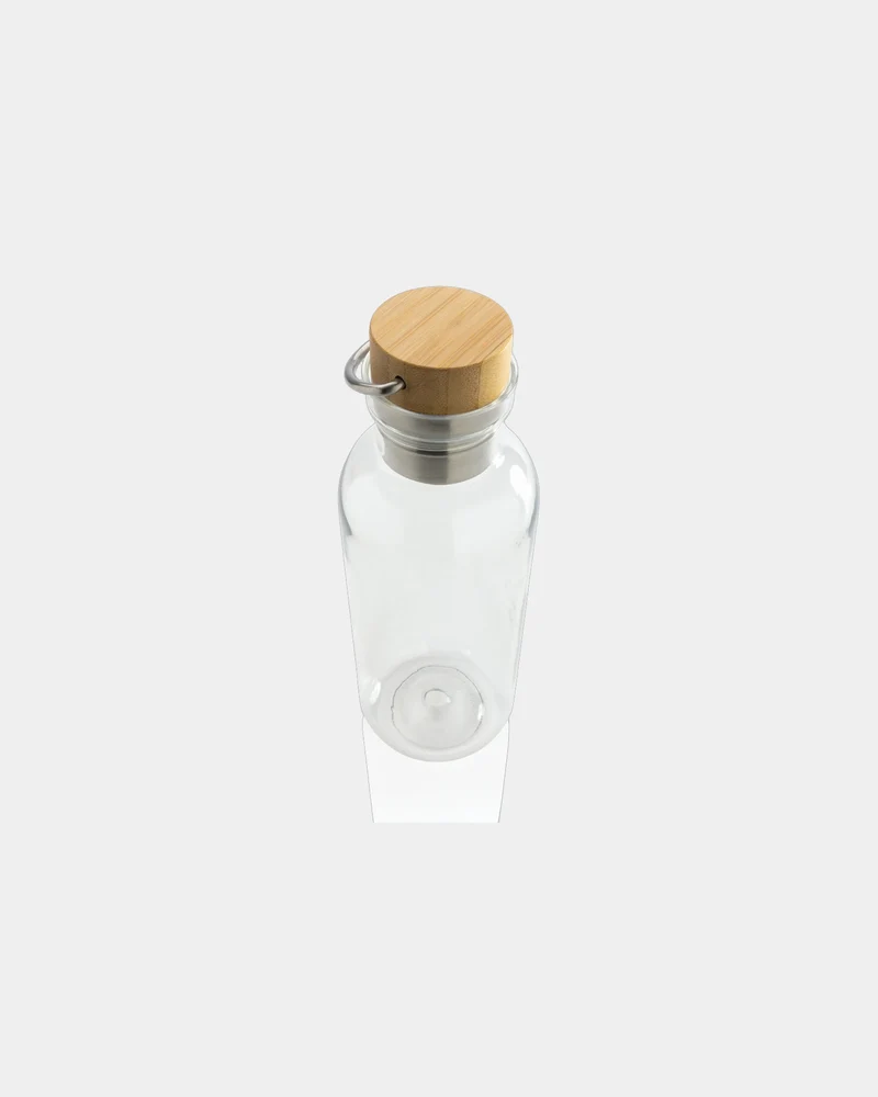 Bouteille rPET 680ml avec couvercle en bambou à personnaliser