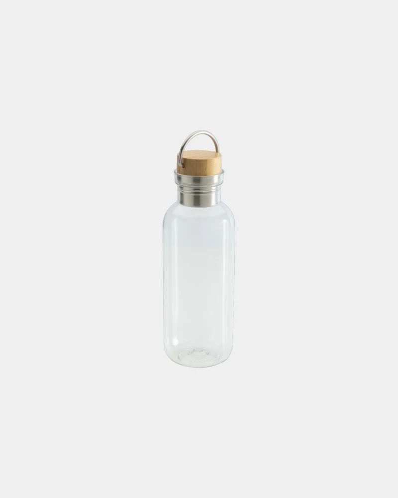 Bouteille rPET 680ml avec couvercle en bambou à personnaliser