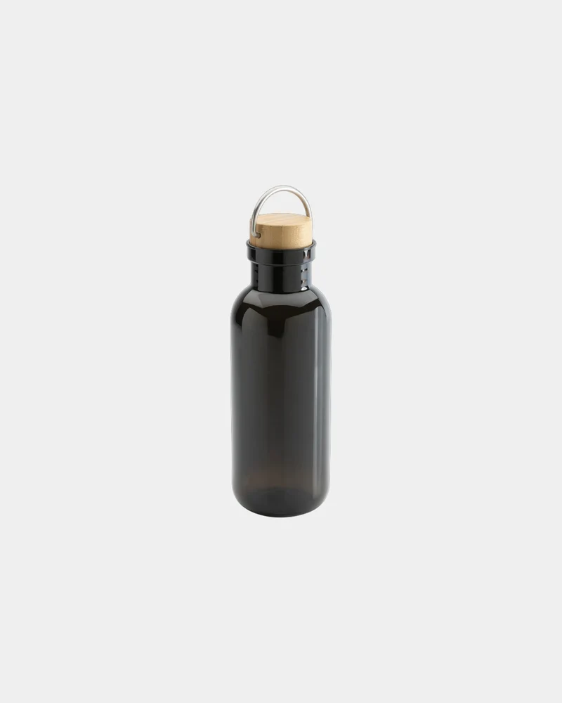 Bouteille rPET 680ml avec couvercle en bambou à personnaliser