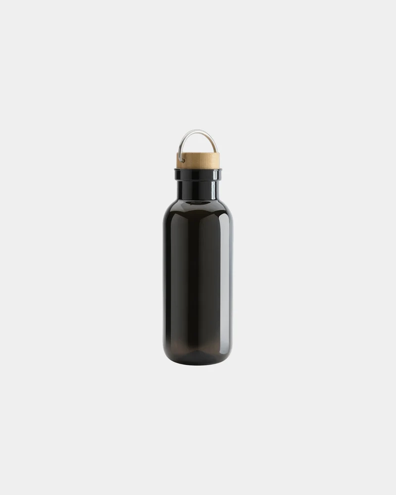 Bouteille rPET 680ml avec couvercle en bambou à personnaliser