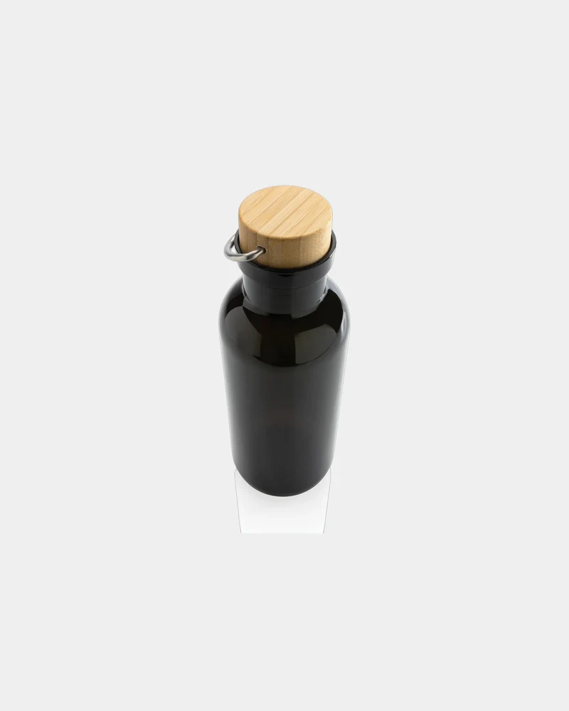Bouteille rPET 680ml avec couvercle en bambou à personnaliser
