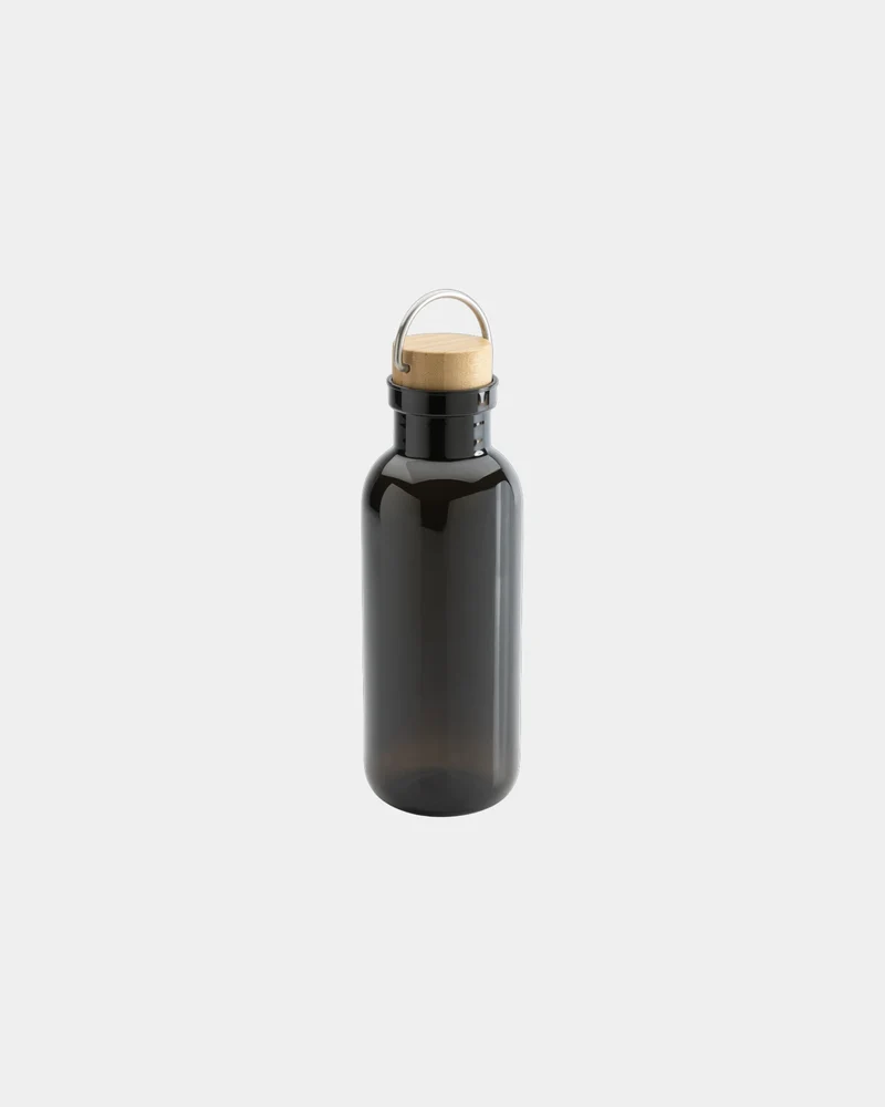 Bouteille rPET 680ml avec couvercle en bambou à personnaliser