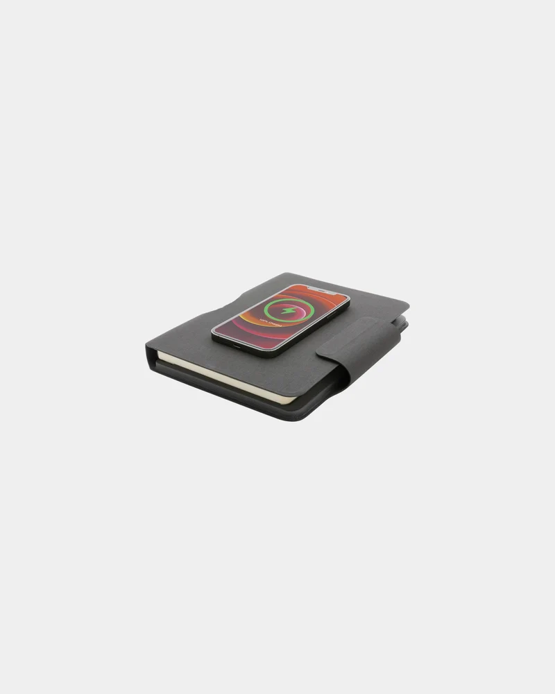 Carnet de notes PU A5 avec chargeur magnétique à personnaliser