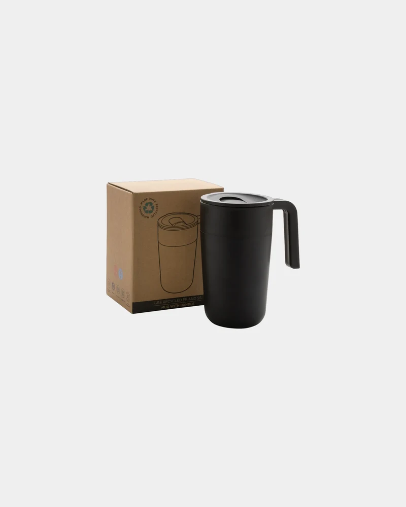 Tasse en acier inoxydable et PP recyclé GRS à personnaliser