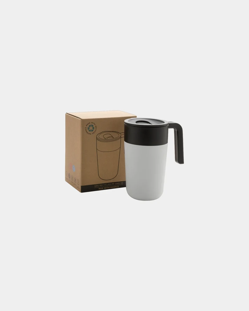 Tasse en acier inoxydable et PP recyclé GRS à personnaliser