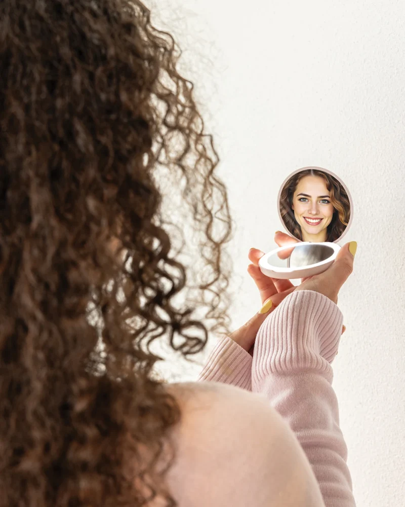 Miroir maquillage LED recyclé RCS Lumora à personnaliser