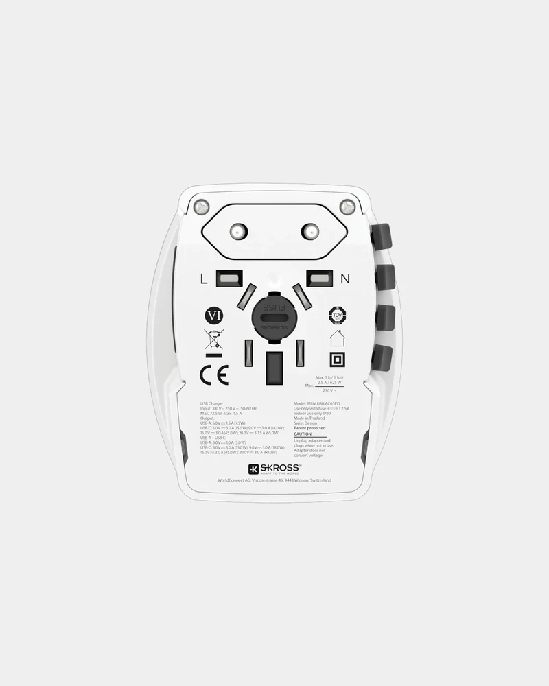 Adaptateur de voyage universel Skross MUV 65W à personnaliser