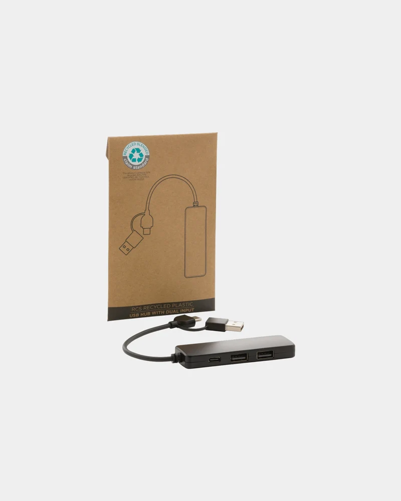Hub USB plastique recyclé 50% RCS à personnaliser