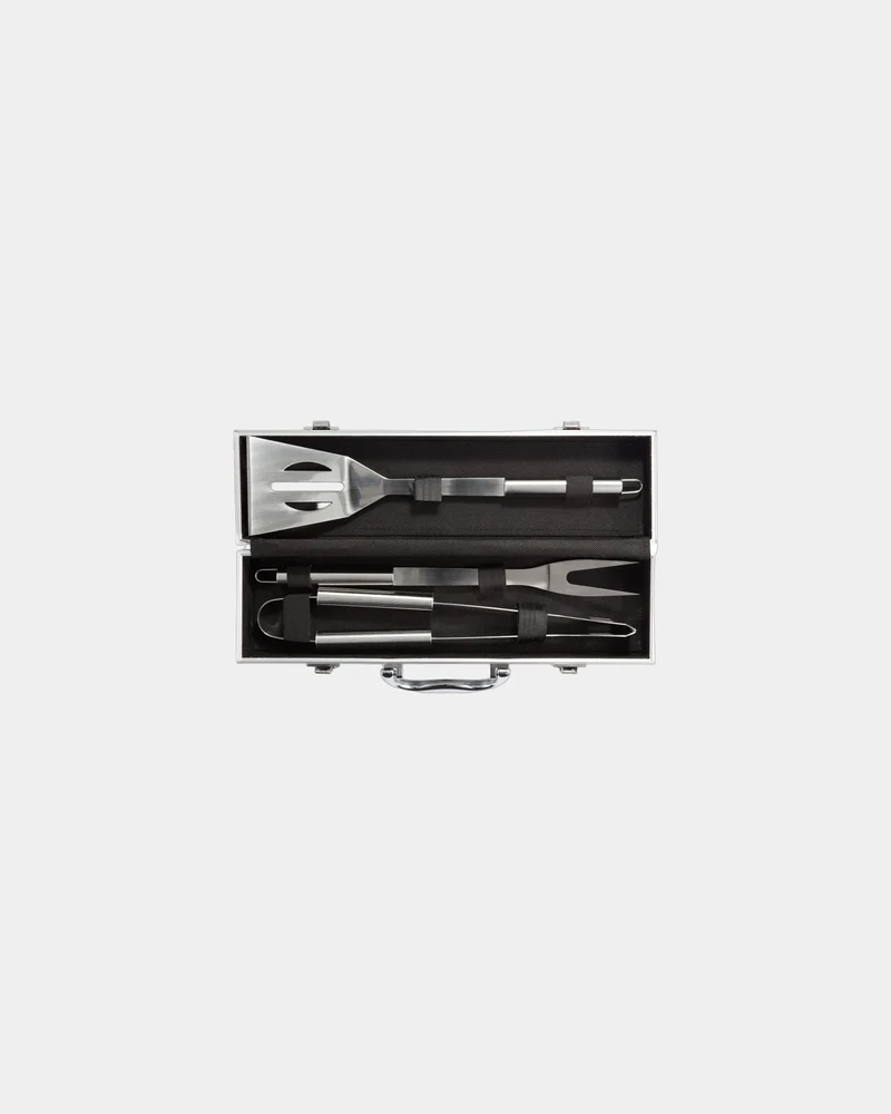 Set de 3 accessoires barbecue en coffret aluminium à personnaliser