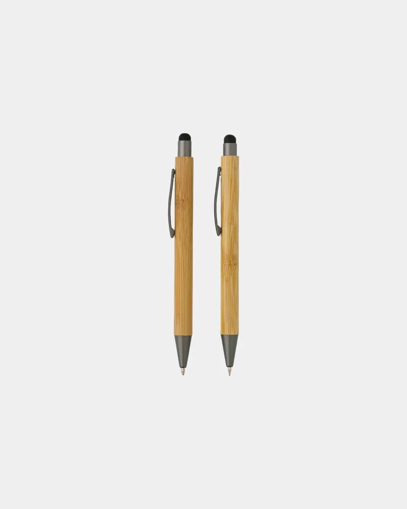 Set de stylos en bambou FSC® à personnaliser