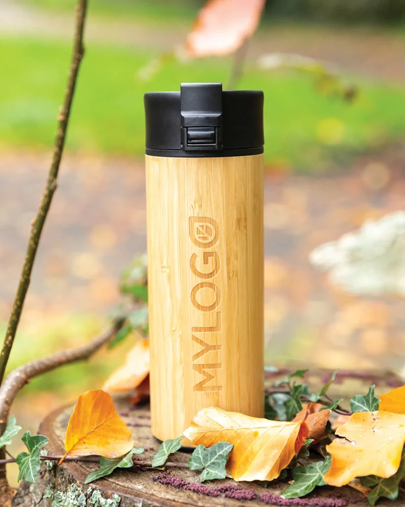Mug étanche bambou 450ml à personnaliser